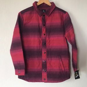 Boys shacket quilted snap up shirt jacket with pockets NEW